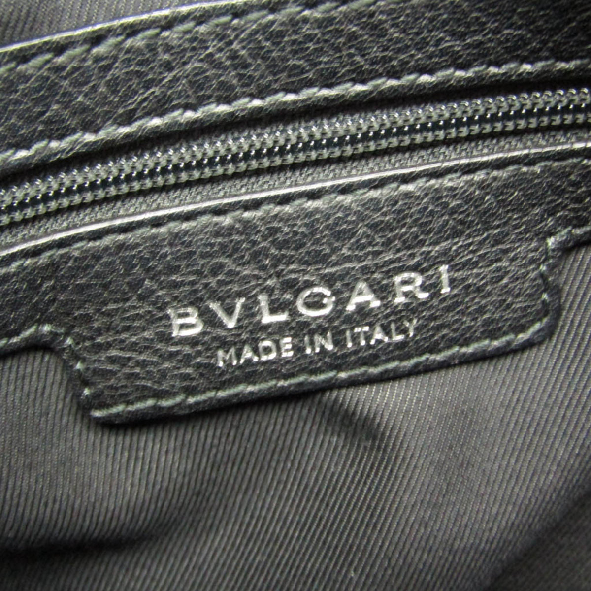 Bvlgari Open Hobo Leather Black Leather Shoulder Bag Bag (Pre-Owned)