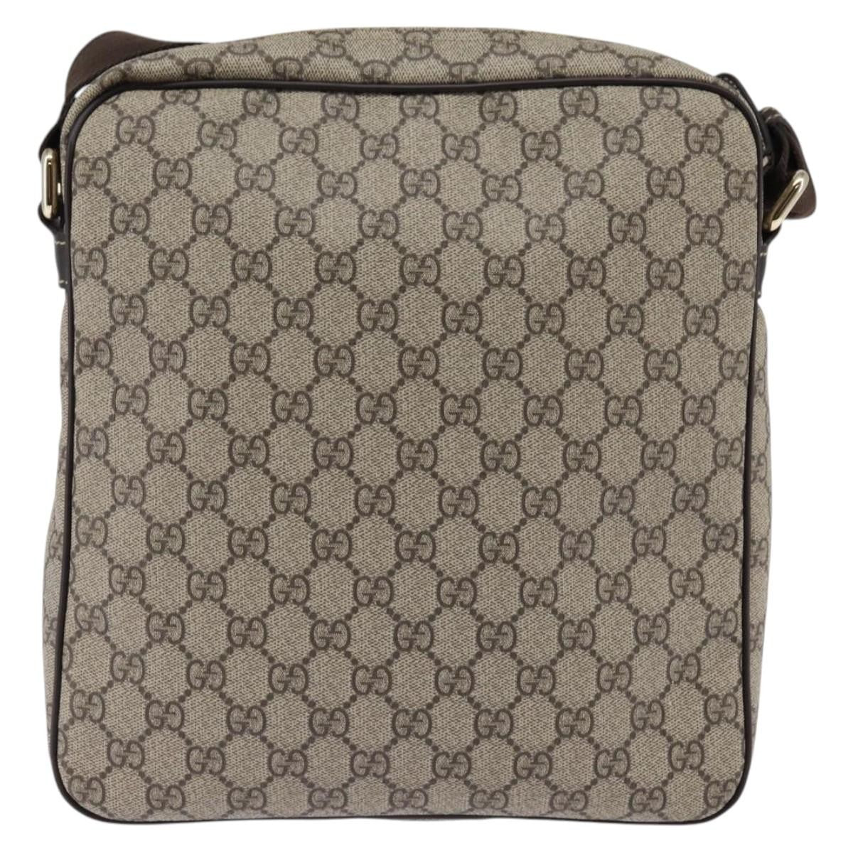 Gucci Front Zip Messenger Gg Coated Canvas Beige Canvas Crossbody Bag Bag (Pre-Owned)