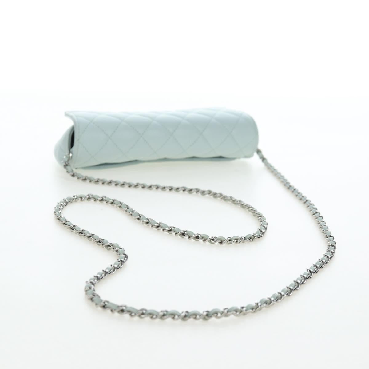 Chanel Classic Sunglasses Case With Chain Quilted Caviar Blue Calfskin Clutche & Pouche Bag (Pre-Owned)