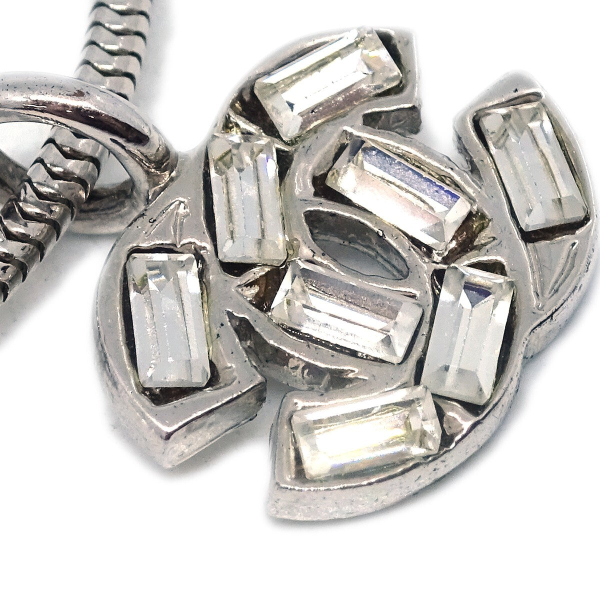 Chanel Cc Chain Metal With Faux Pearl Silver Silver_Plated Bracelet Jewelry (Pre-Owned)