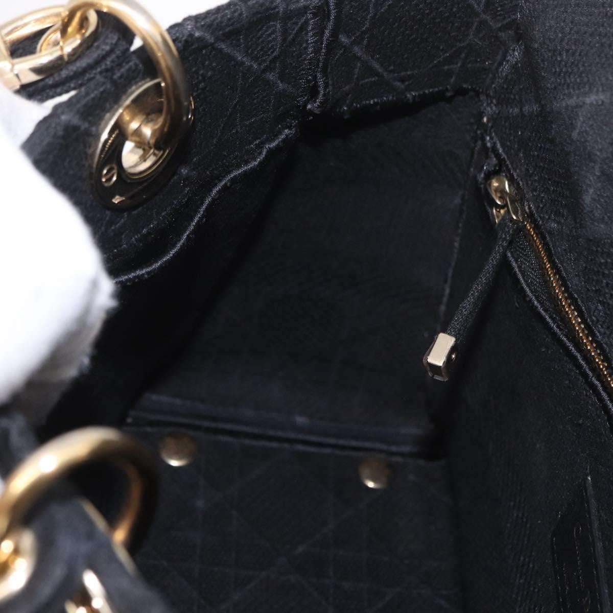 Christian Dior Lady Dior Black Canvas Handbag (Pre-Owned)