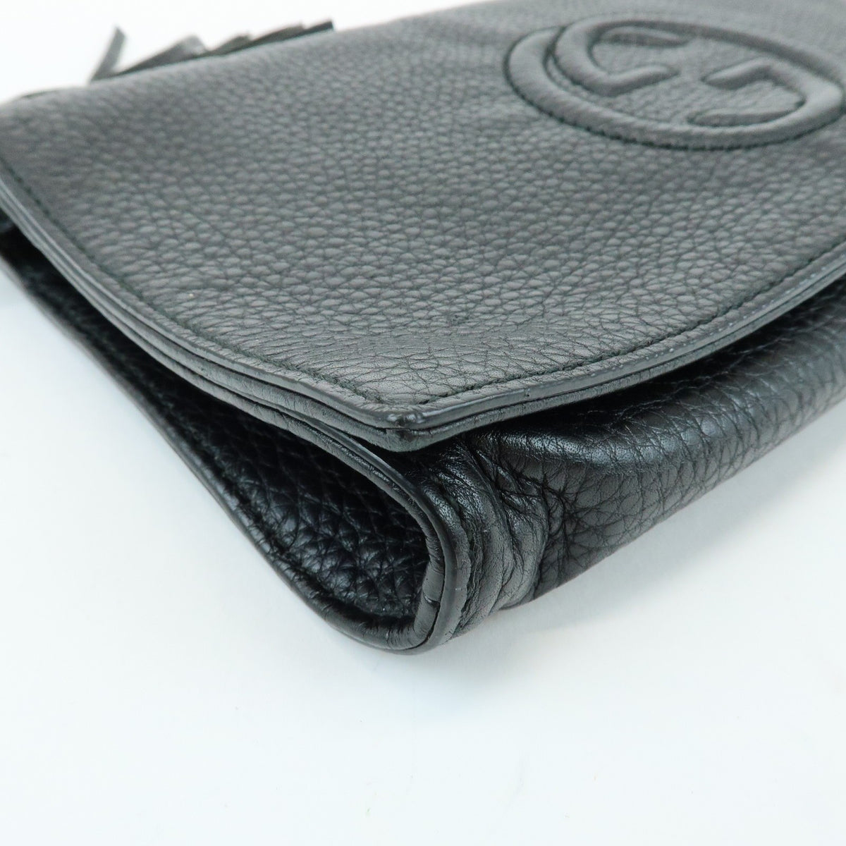 Gucci Soho Clutch Leather Black Leather Clutche & Pouche Bag (Pre-Owned)