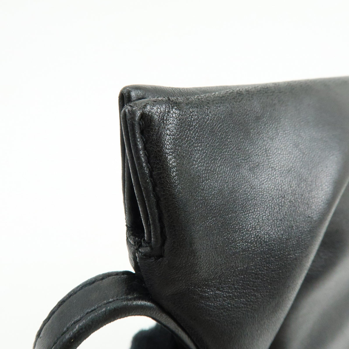 Loewe Shoulder Bag Leather Black Leather Shoulder Bag Bag (Pre-Owned)