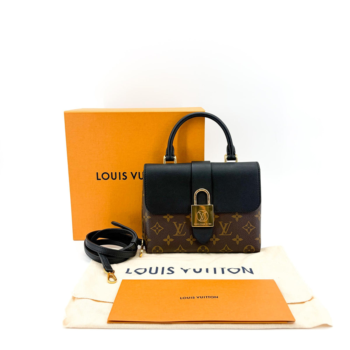 Louis Vuitton Locky Monogram Canvas With Leather Black Canvas Handbag (Pre-Owned)