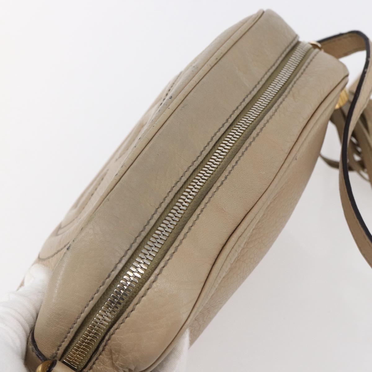 Gucci Soho Disco Leather Beige Leather Shoulder Bag Bag (Pre-Owned)