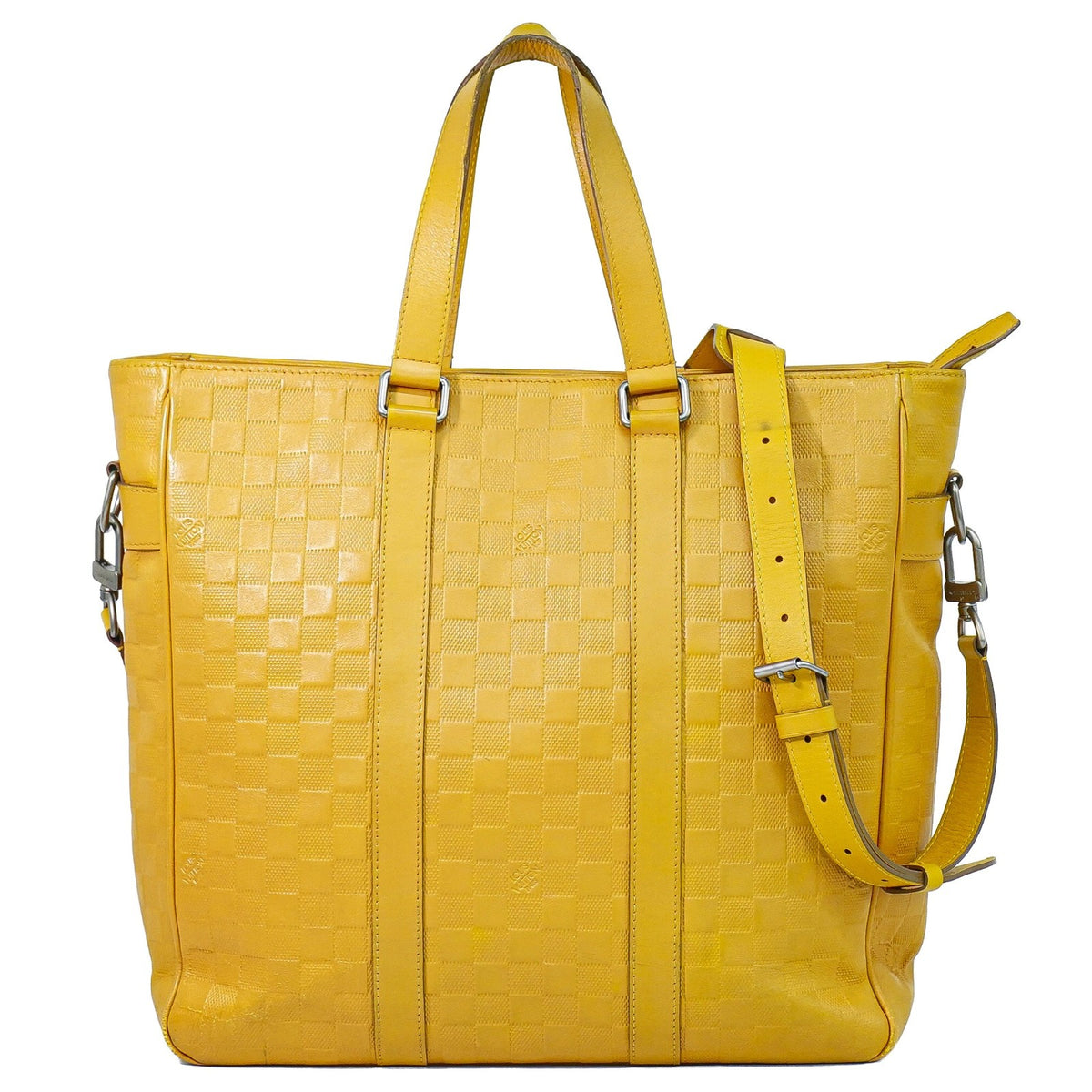 Louis Vuitton Tadao Damier Infini Leather Yellow Leather Handbag (Pre-Owned)