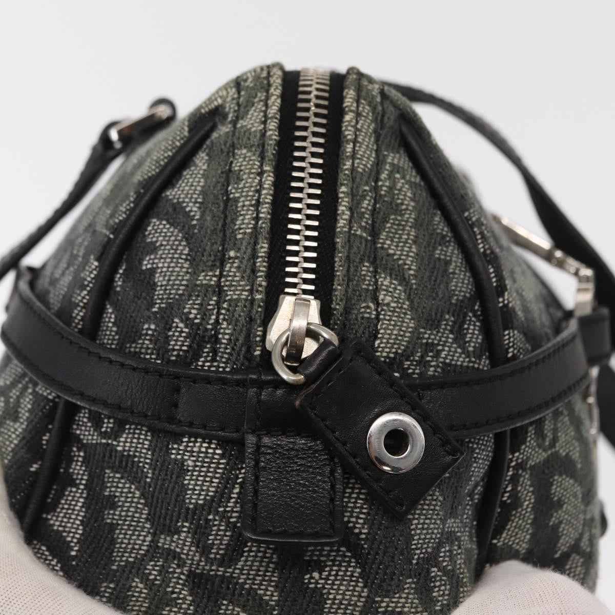 Christian Dior Vintage Trotter Zip Diorissimo Canvas Black Canvas Shoulder Bag Bag (Pre-Owned)