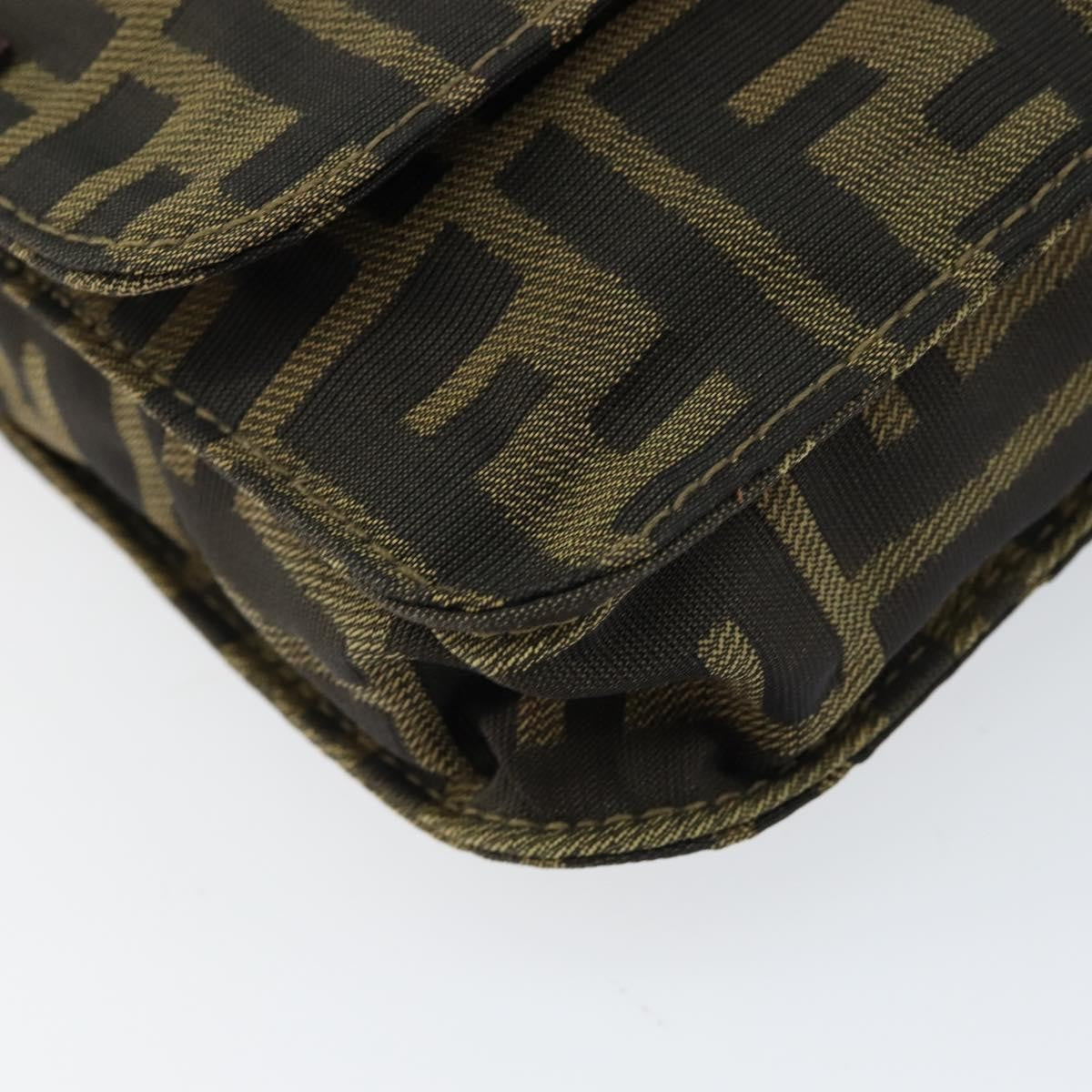 Fendi Flat Messenger Zucca Canvas Brown Canvas Shoulder Bag Bag (Pre-Owned)