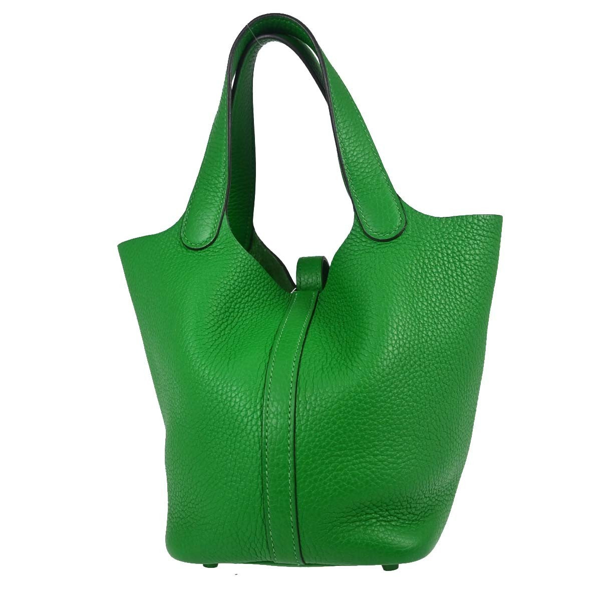 Hermes Picotin Lock Clemence Green Leather Handbag (Pre-Owned)