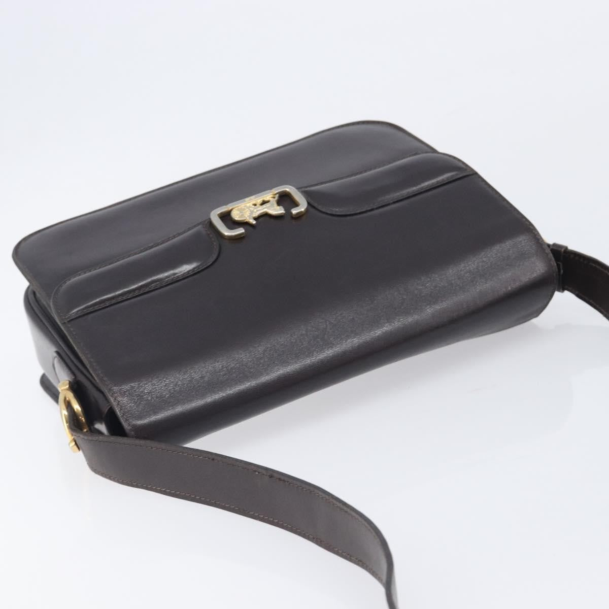 Celine Horse Carriage Leather Black Leather Shoulder Bag Bag (Pre-Owned)