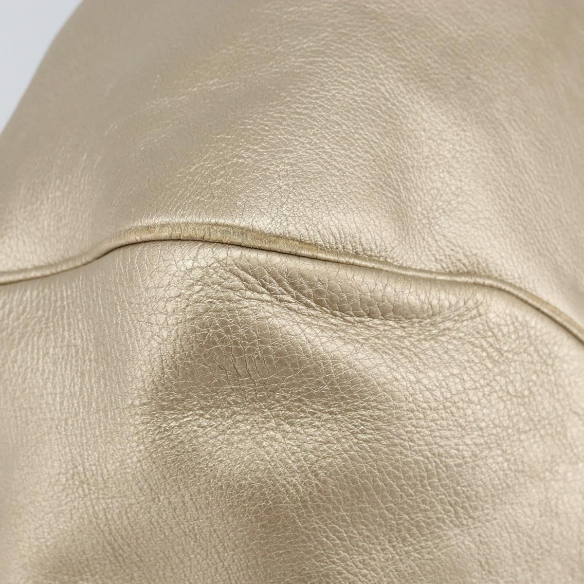 Salvatore Ferragamo Gancini Leather Gold Leather Handbag (Pre-Owned)