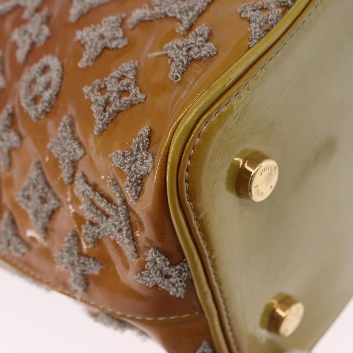 Louis Vuitton Fascination Lockit Patent Lambskin Brown Pearl Handbag (Pre-Owned)