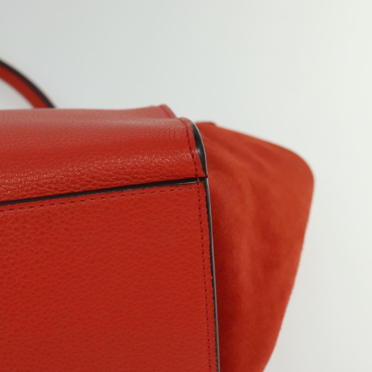 Celine Trapeze Leather With Suede Red Leather Handbag (Pre-Owned)