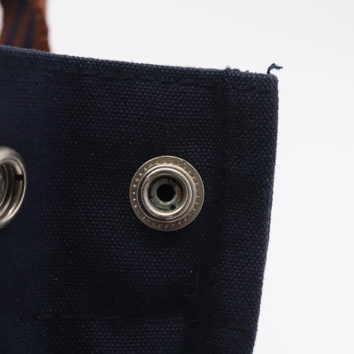 Hermes Fourre Tout Toile Navy Canvas Tote Bag Bag (Pre-Owned)