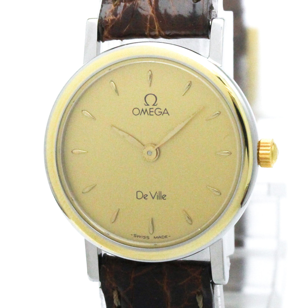 Omega De Ville Quartz Stainless Steel And Gold Plated Watch (Pre-Owned)