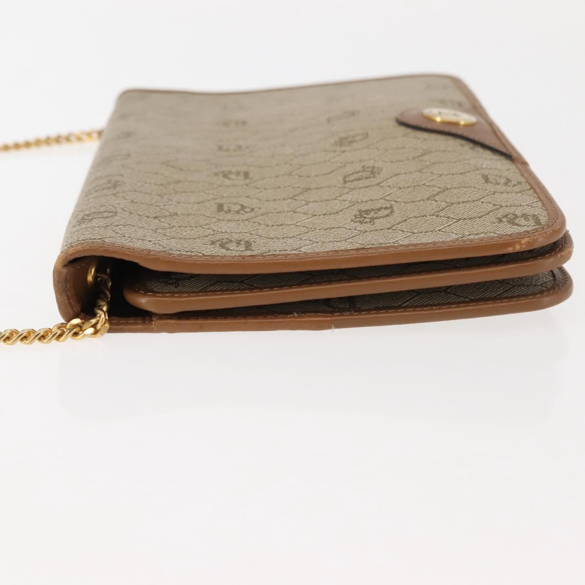 Christian Dior Vintage Honeycomb Zip Coated Canvas Beige Canvas Shoulder Bag Bag (Pre-Owned)