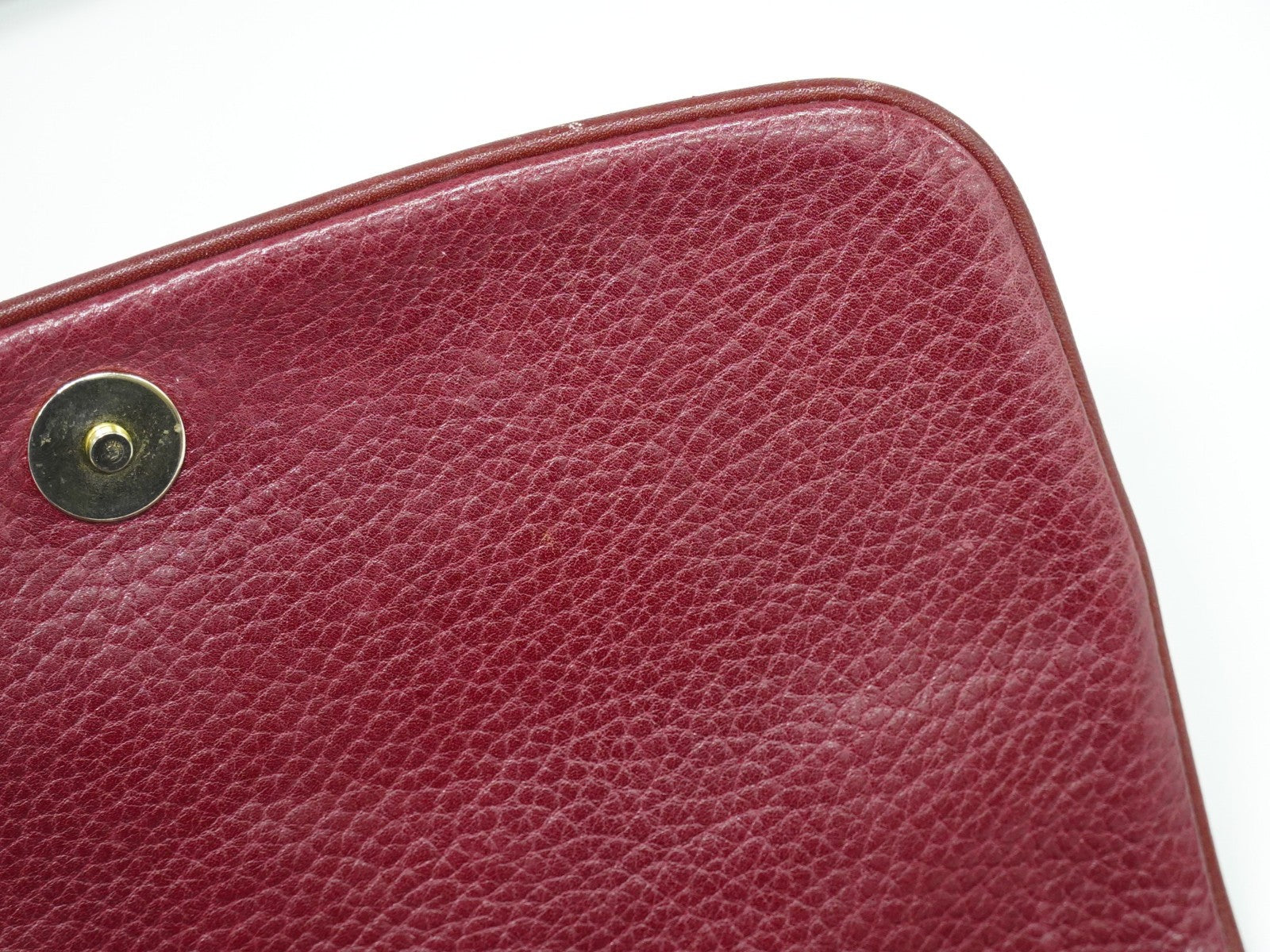 Cartier Must De Cartier Leather Burgundy Leather Shoulder Bag Bag (Pre-Owned)