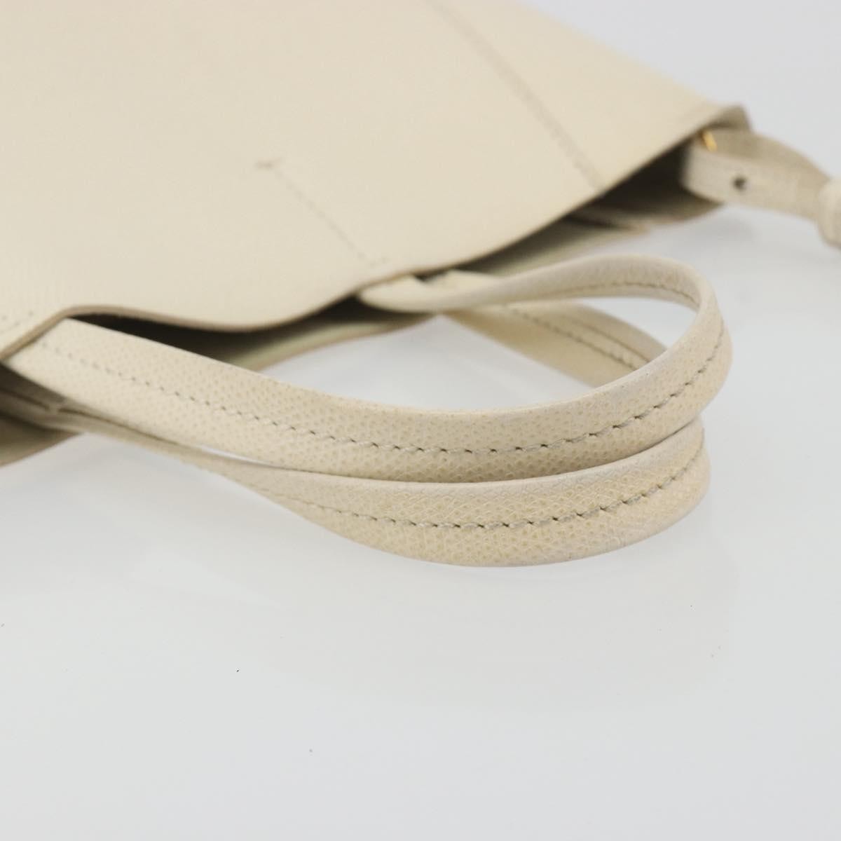 Celine Vertical Bi-Cabas Tote Leather Beige Leather Tote Bag Bag (Pre-Owned)