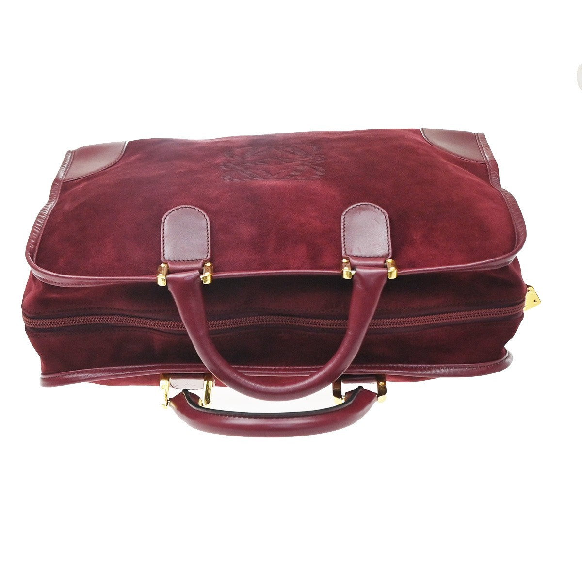 Loewe Amazona Suede Burgundy Suede Handbag (Pre-Owned)