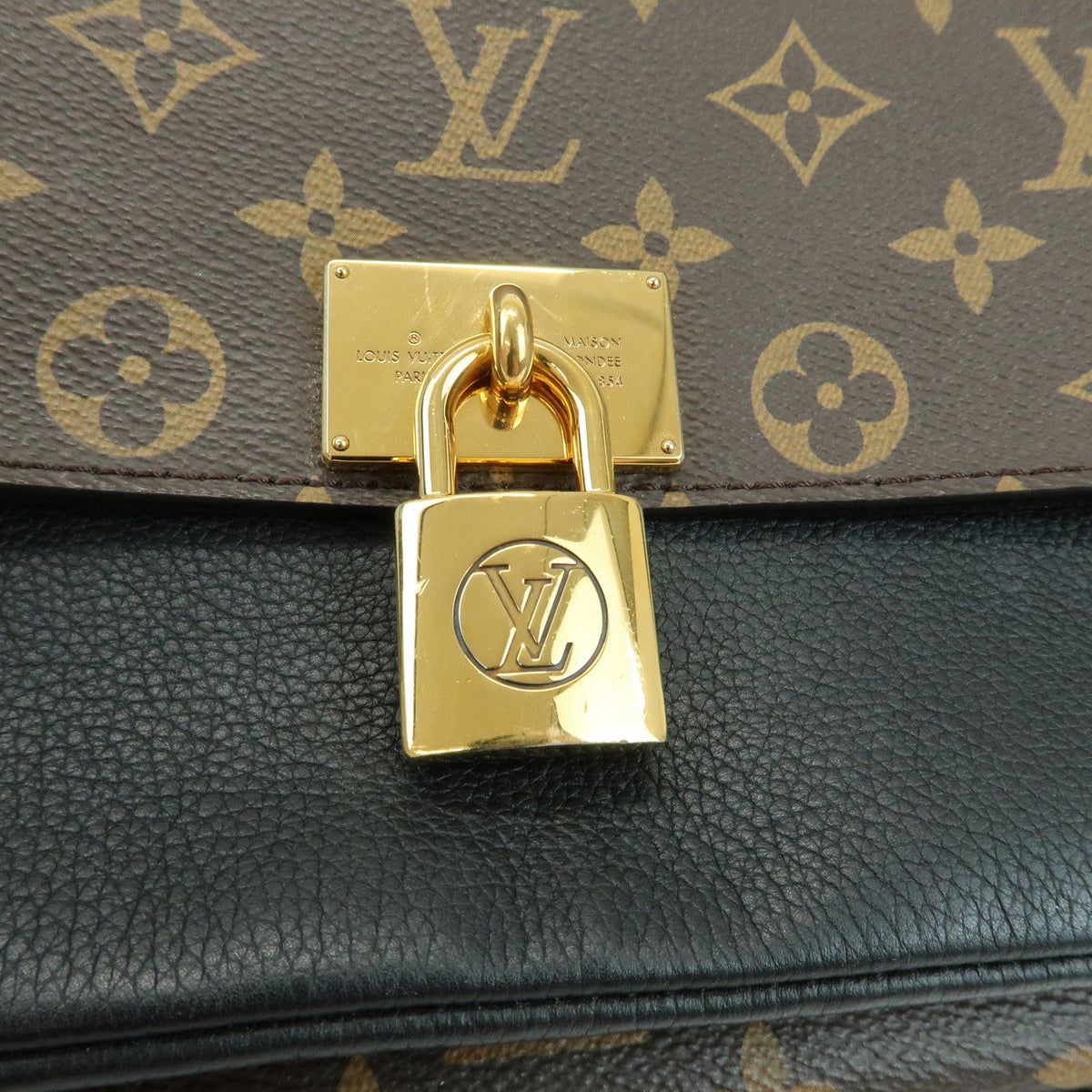 Louis Vuitton Marignan Monogram Canvas With Leather Brown Canvas Handbag (Pre-Owned)