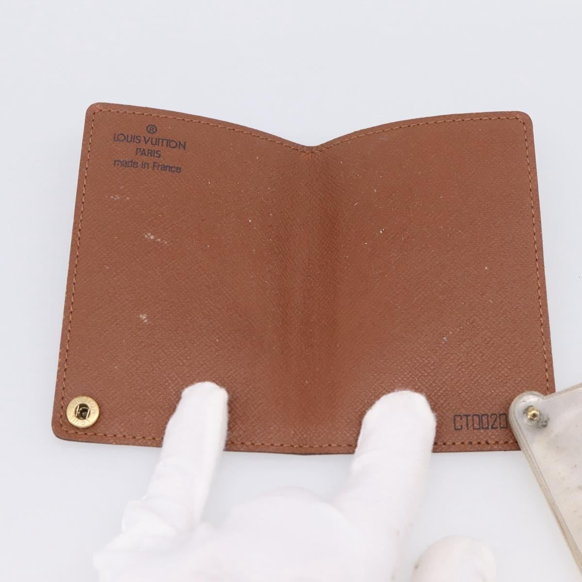 Louis Vuitton Porte Cartes Pression Card Case Monogram Canvas Brown Canvas Card Holders Accessory (Pre-Owned)