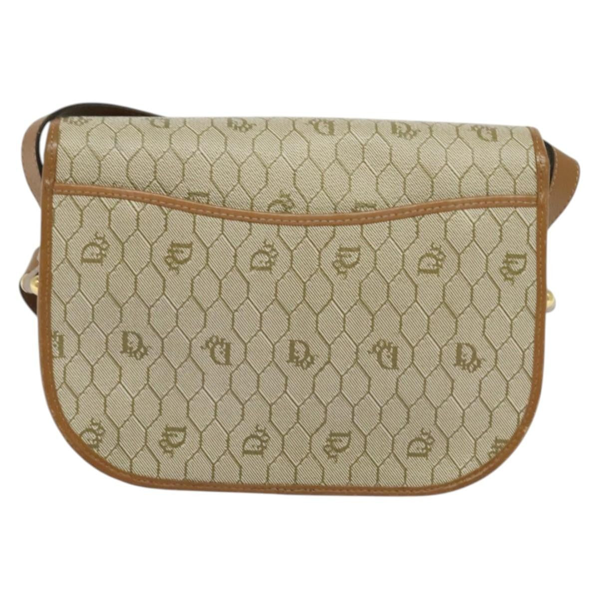 Christian Dior Vintage Honeycomb Canvas Beige Canvas Shoulder Bag Bag (Pre-Owned)