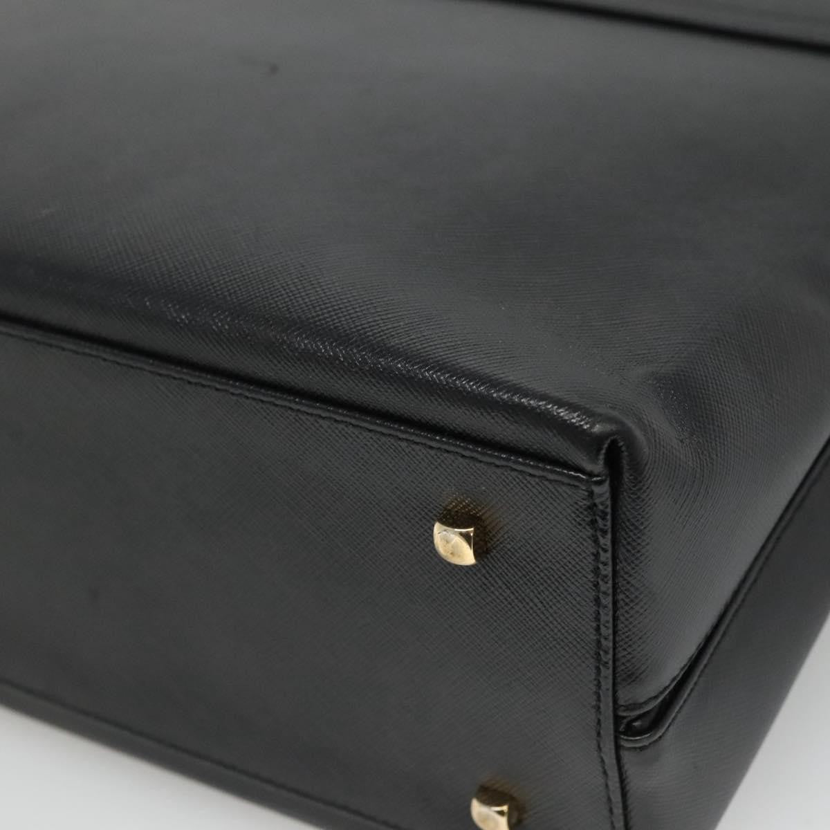Salvatore Ferragamo Gancini Convertible Top Handle Leather Black Leather Handbag (Pre-Owned)