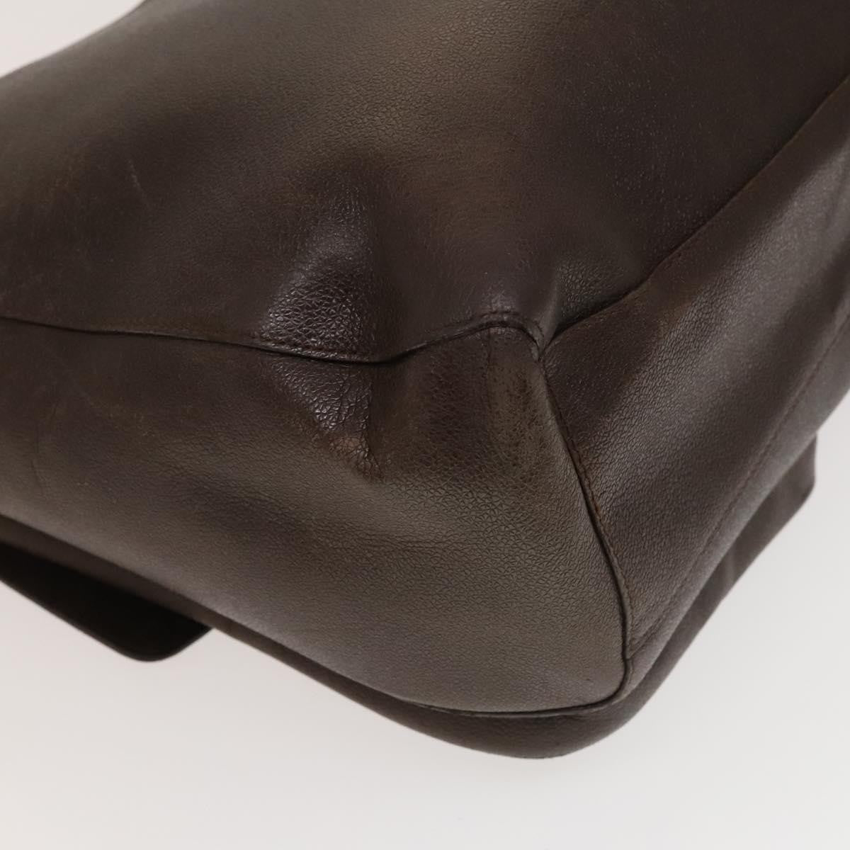 Bvlgari Flap Leather Brown Leather Shoulder Bag Bag (Pre-Owned)