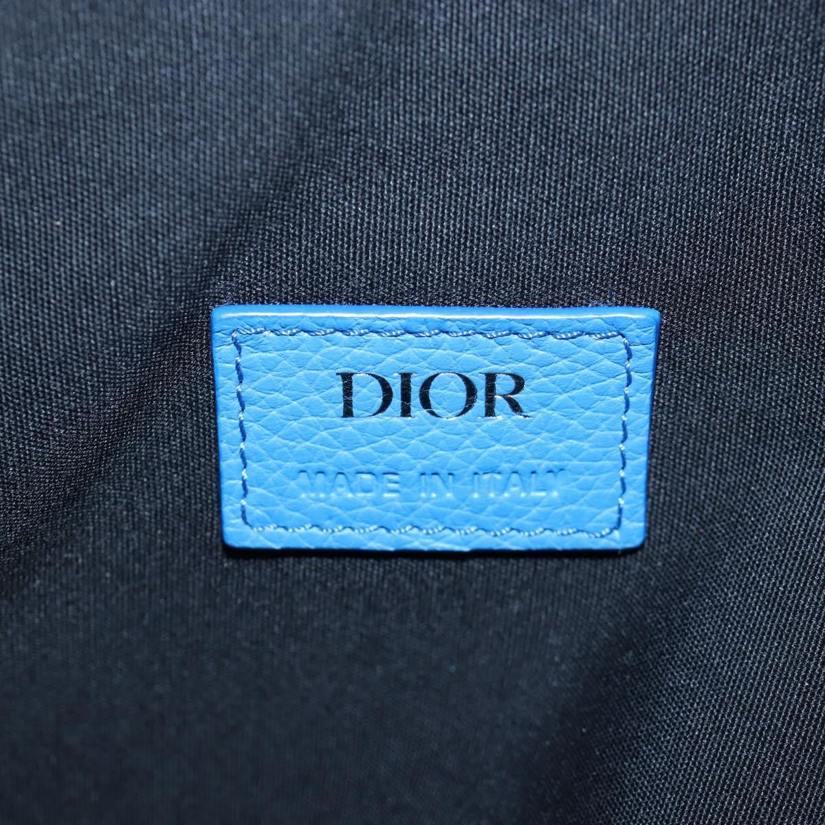 Christian Dior Saddle Leather Blue Leather Crossbody Bag Bag (Pre-Owned)
