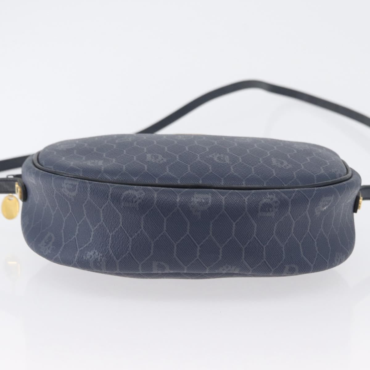 Christian Dior Vintage Honeycomb Canvas Navy Canvas Shoulder Bag Bag (Pre-Owned)
