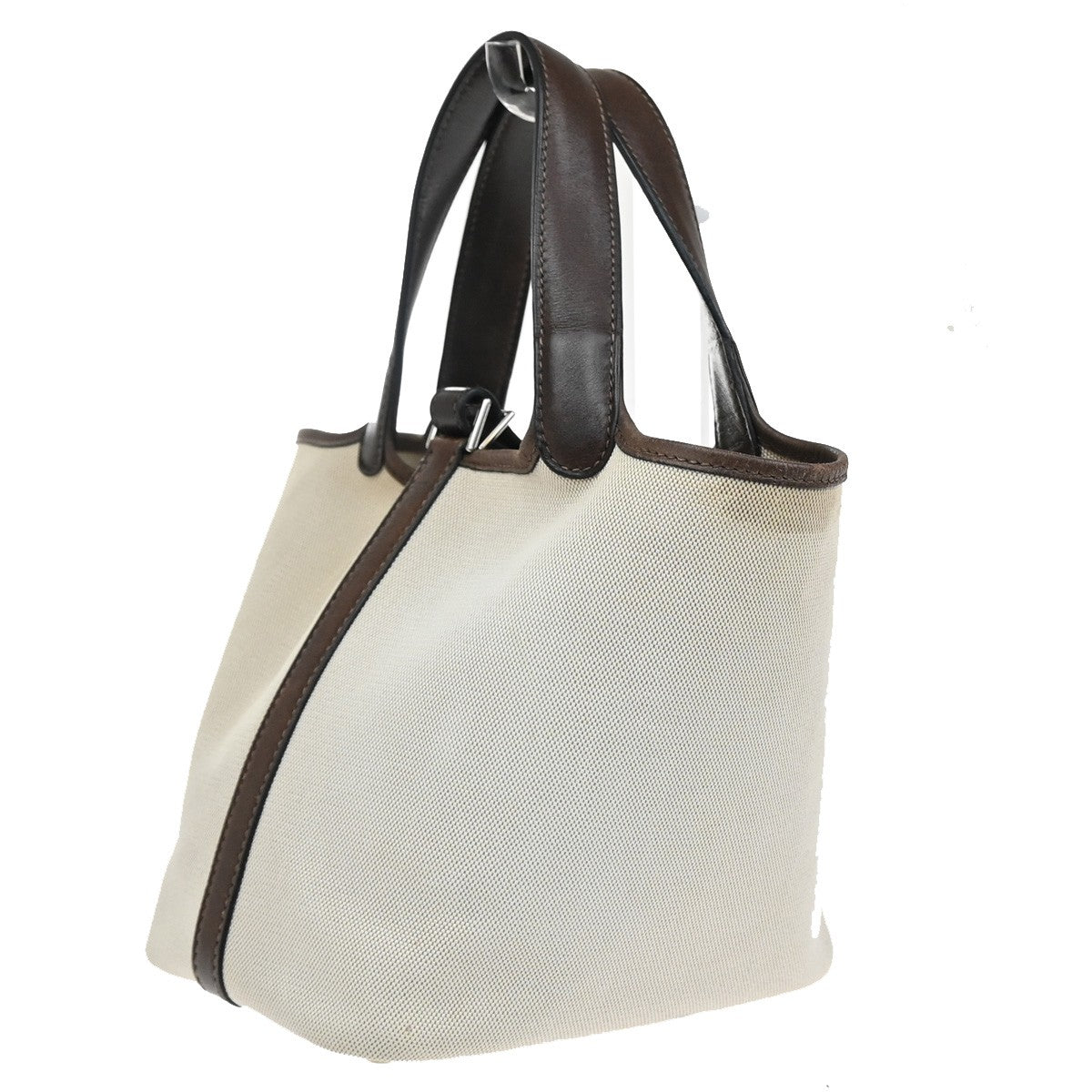 Hermes Picotin Toile And Leather Beige Canvas Bag (Pre-Owned)