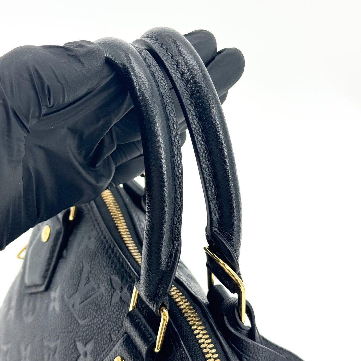Louis Vuitton Neo Alma Monogram Empreinte Leather Black Leather Handbag (Pre-Owned)