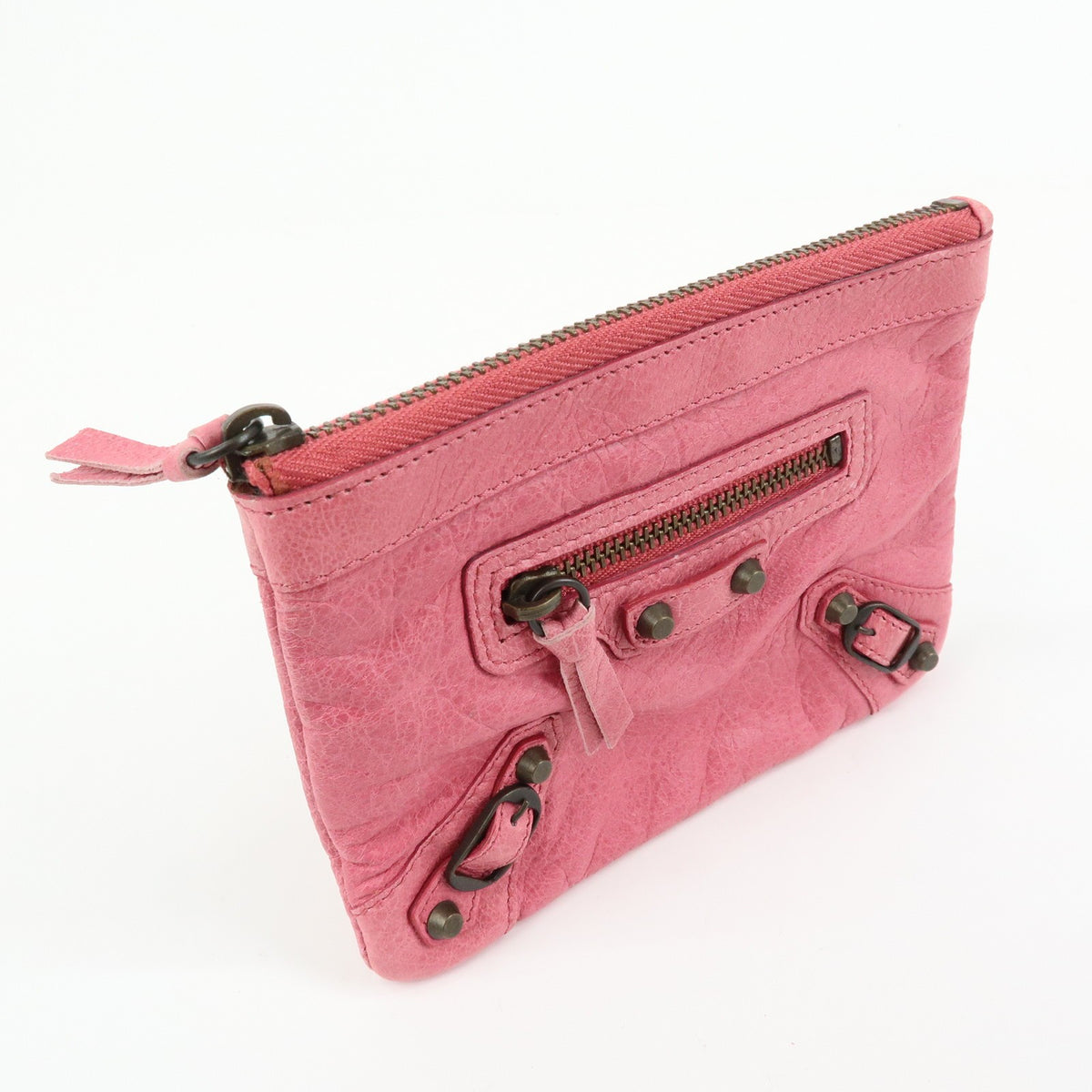 Balenciaga Classic Studs Reporter Leather Pink Leather Crossbody Bag Bag (Pre-Owned)