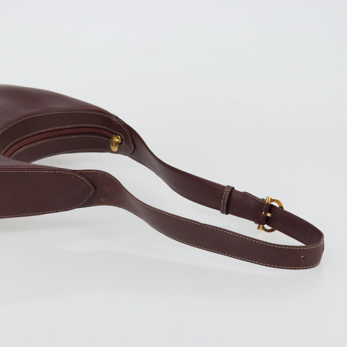 Cartier Vintage Must De Cartier Leather Burgundy Leather Shoulder Bag Bag (Pre-Owned)