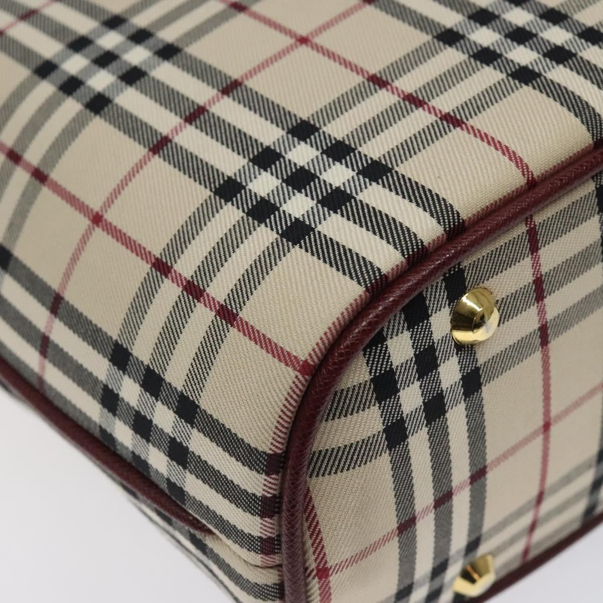 Burberry Nova Check Tote Canvas And Leather Beige Canvas Tote Bag Bag (Pre-Owned)