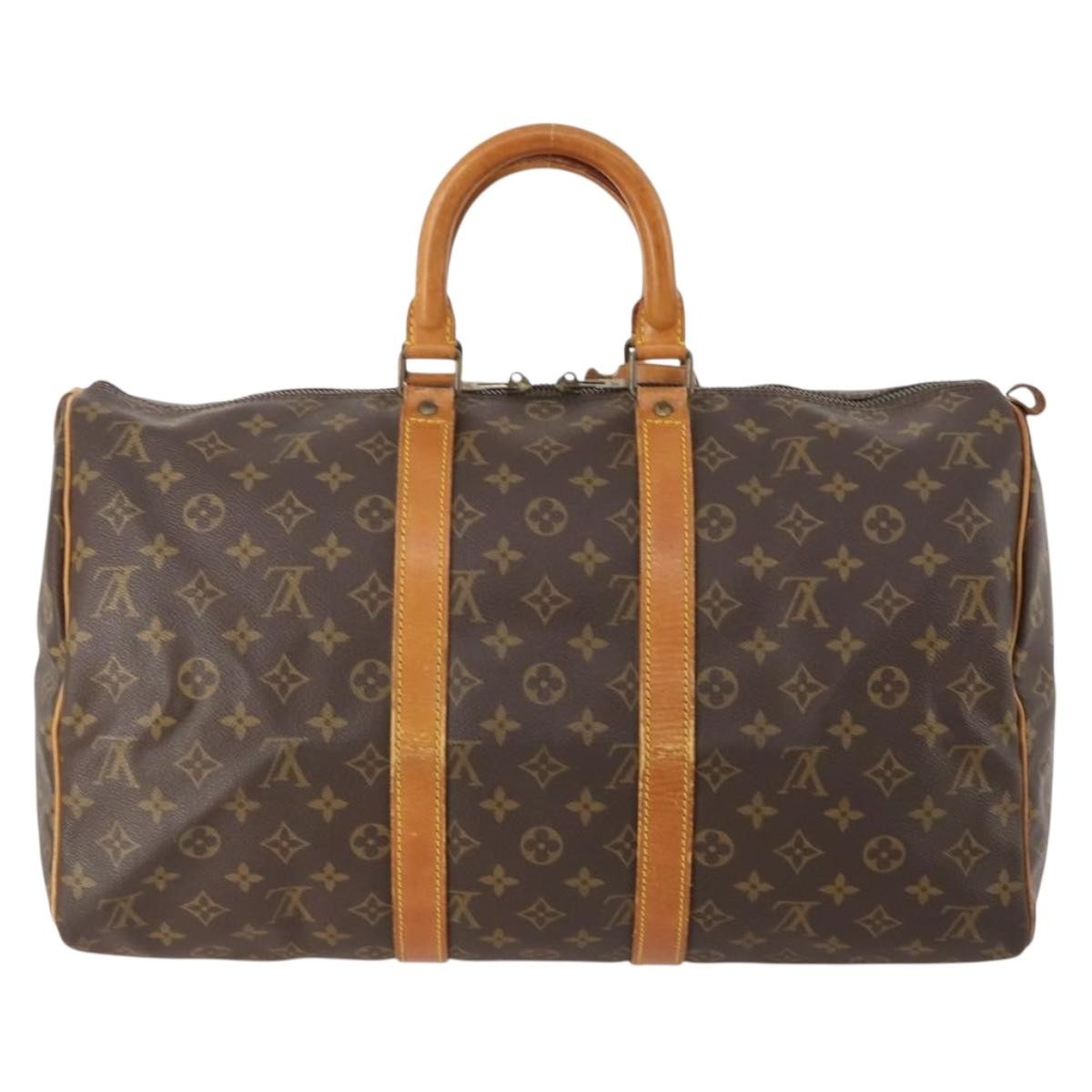 Louis Vuitton Keepall Monogram Canvas Brown Canvas Handbag (Pre-Owned)