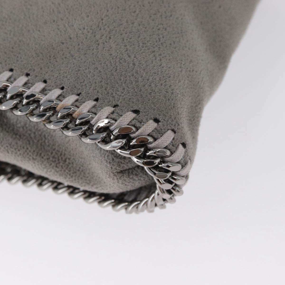 Stella Mccartney Falabella Fold Over Faux Leather Gray Polyester Shoulder Bag Bag (Pre-Owned)
