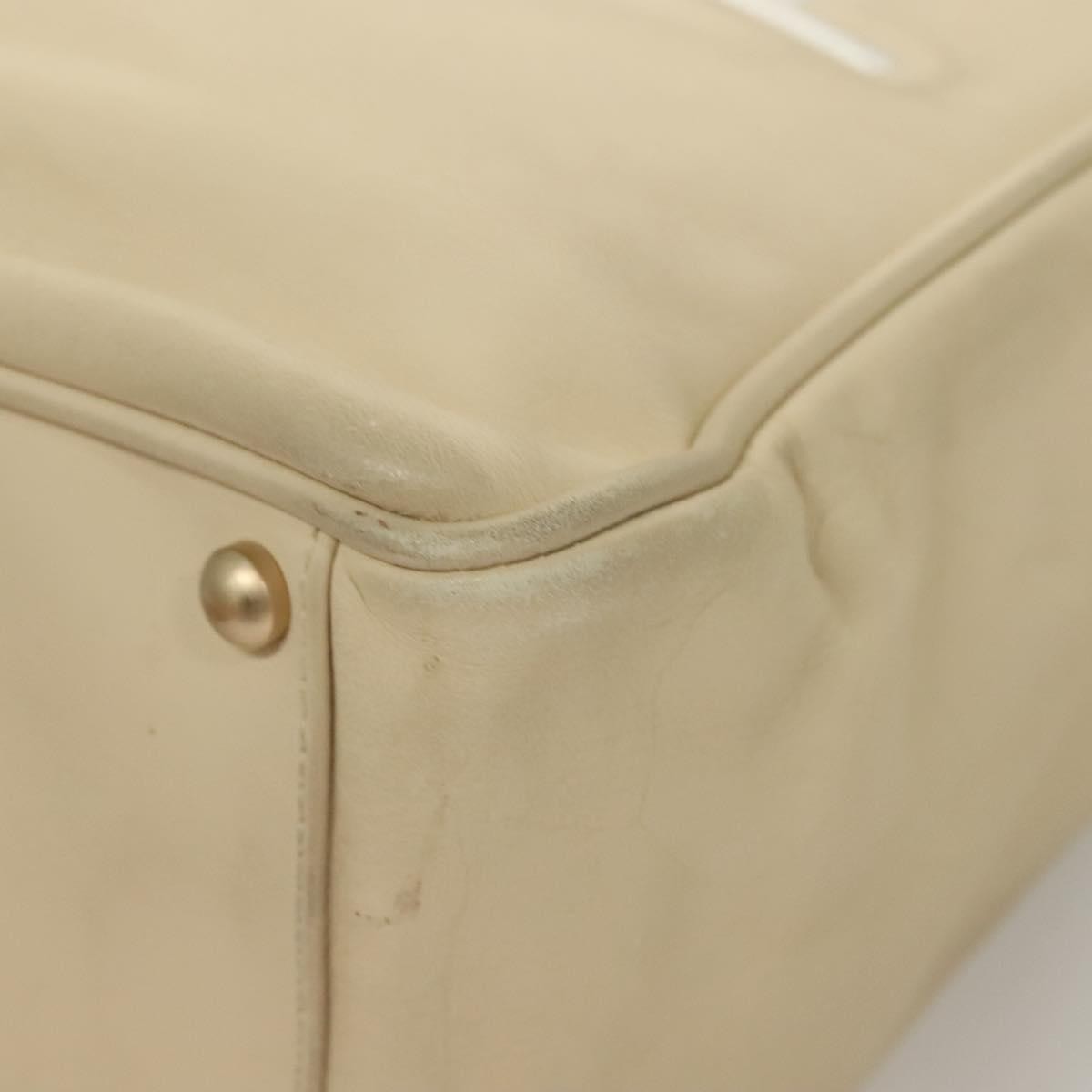Chanel Camellia Tote Leather Beige Leather Tote Bag Bag (Pre-Owned)