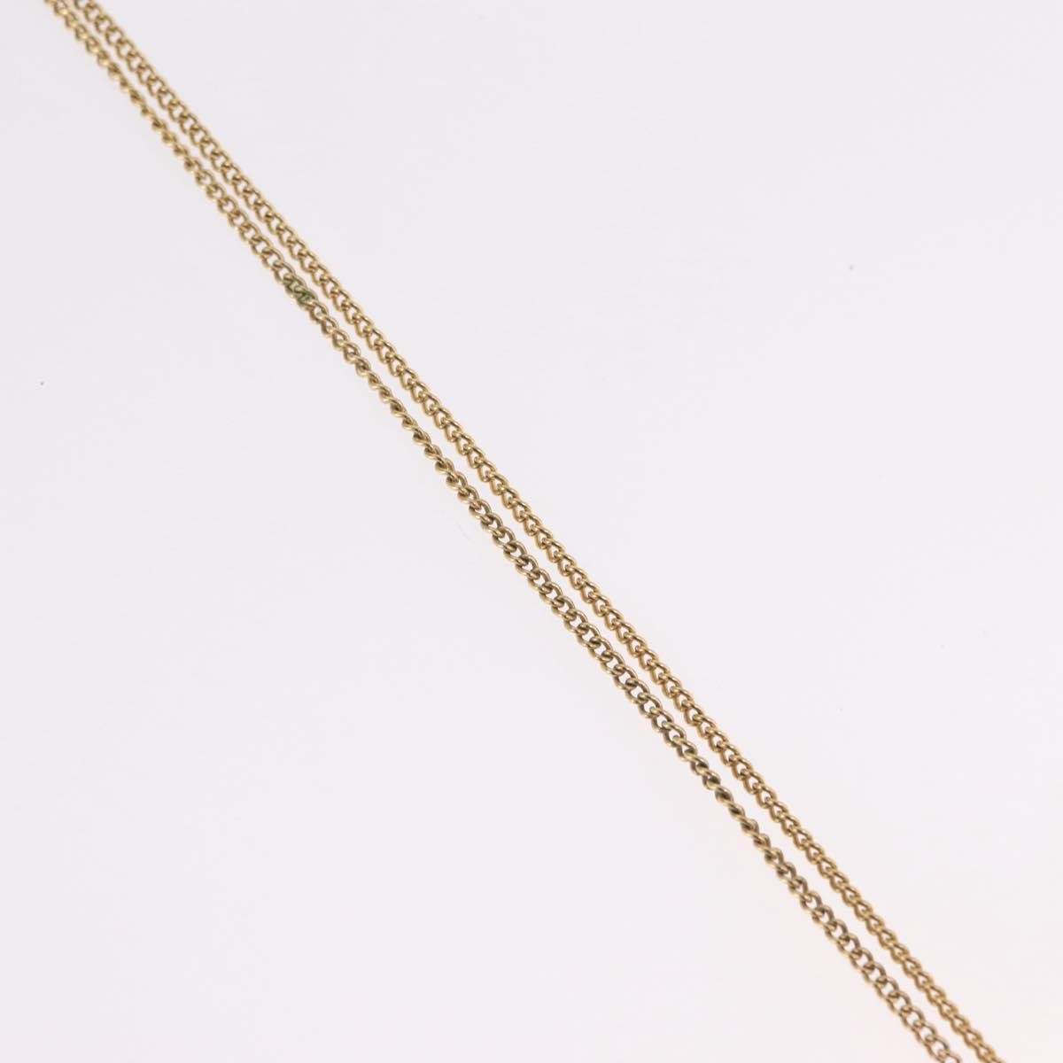 Christian Dior Round Logo Pendant Metal With Crystal Gold Metal Necklace Jewelry (Pre-Owned)