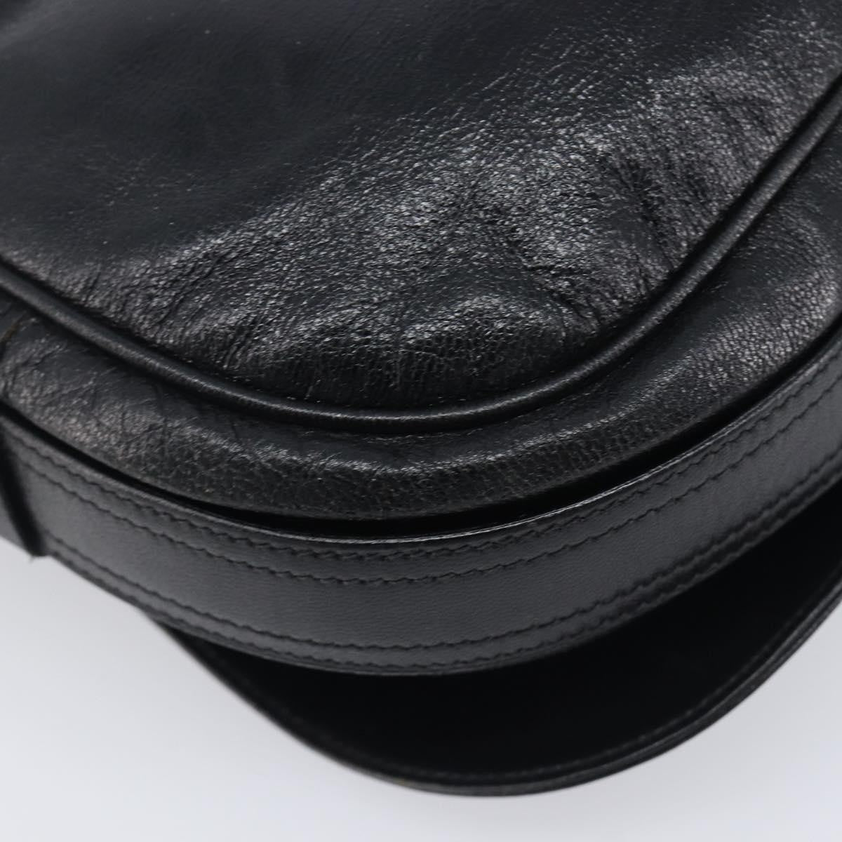 Celine Shoulder Leather Black Leather Shoulder Bag Bag (Pre-Owned)