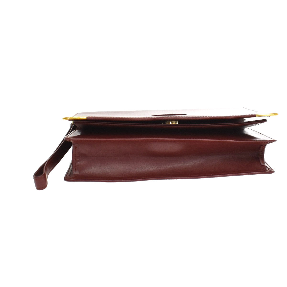 Cartier Must De Cartier Clutch Leather Burgundy Leather Clutche & Pouche Bag (Pre-Owned)