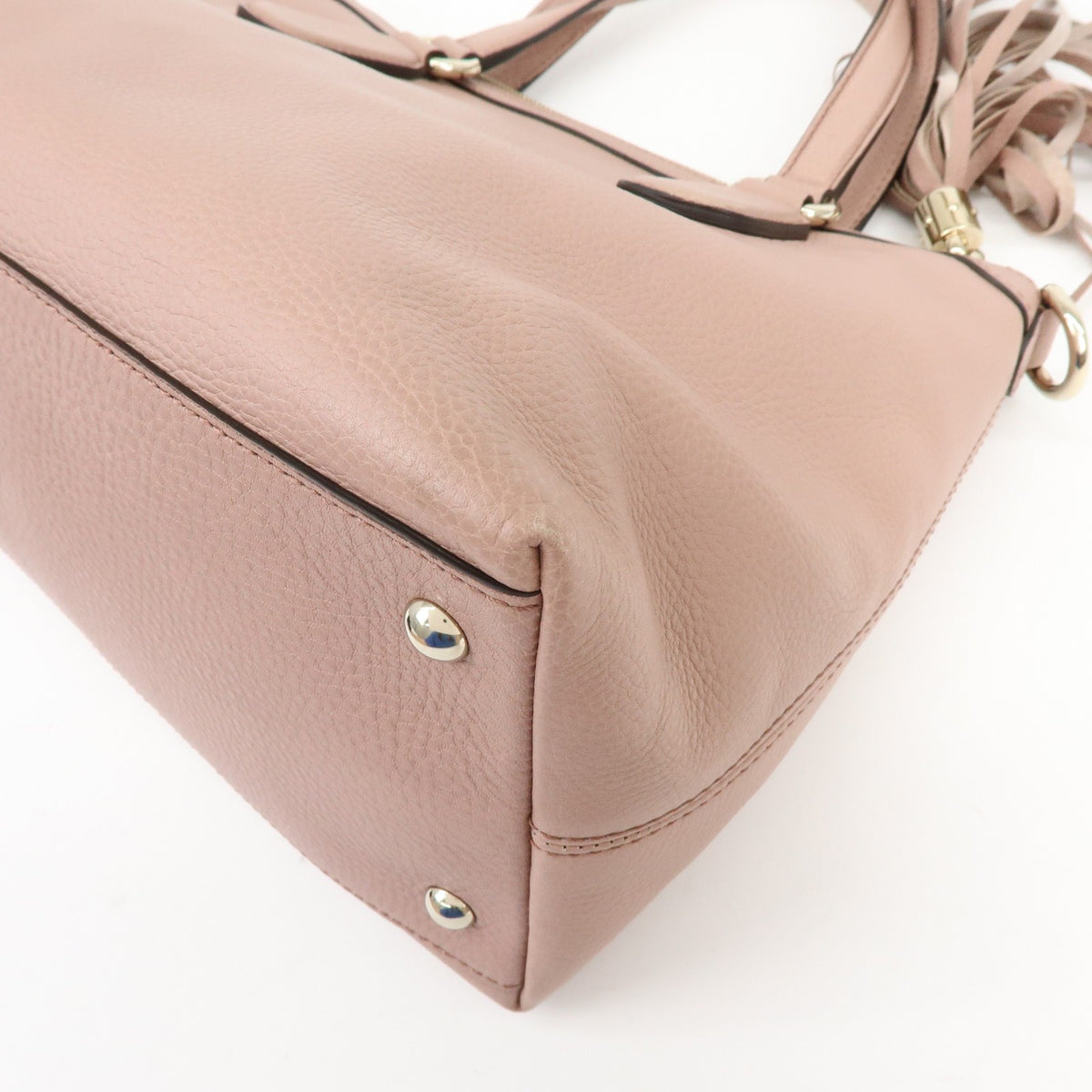 Gucci Soho Convertible Soft Top Handle Leather Pink Leather Handbag (Pre-Owned)