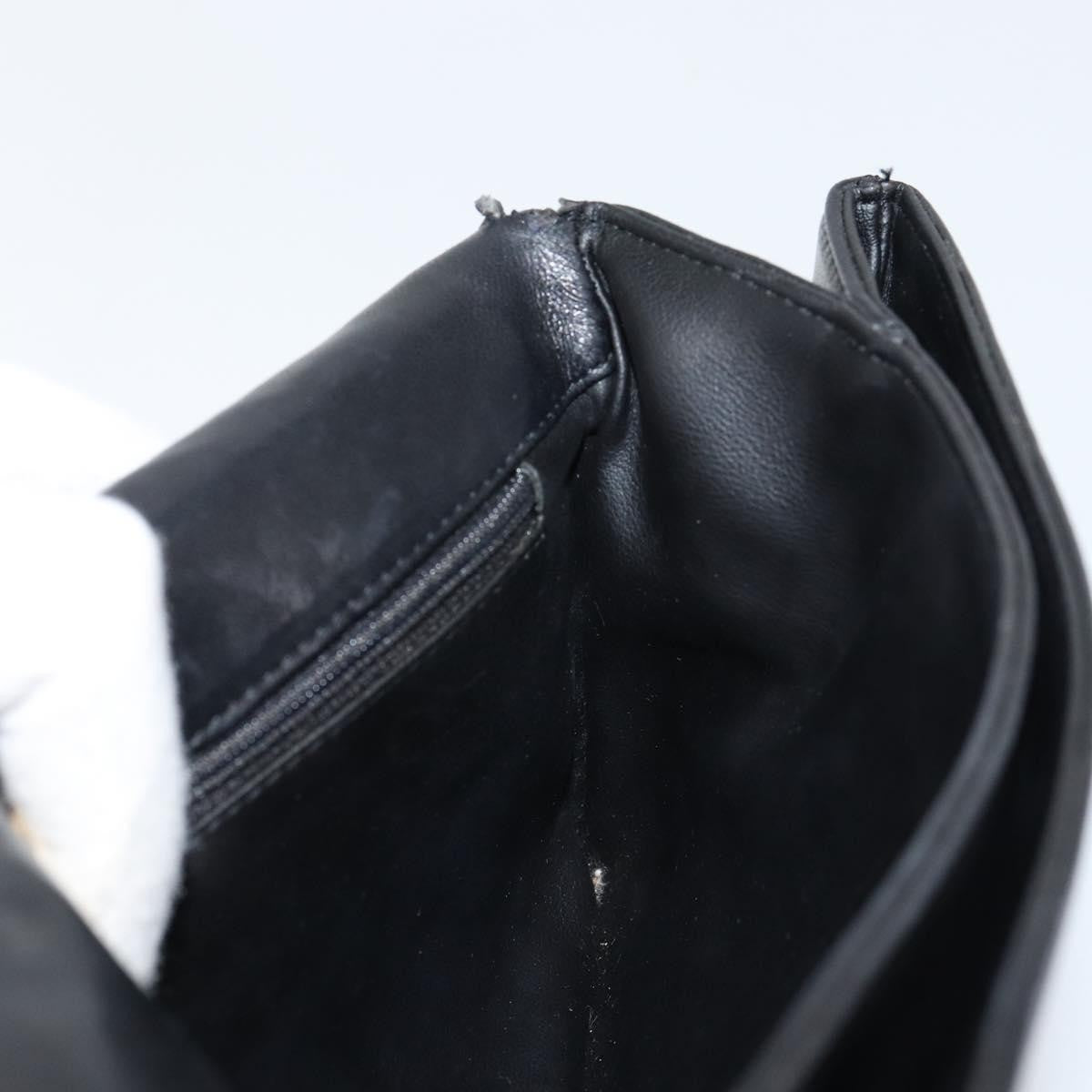 Bally Vintage Chain Quilted Leather Black Leather Shoulder Bag Bag (Pre-Owned)