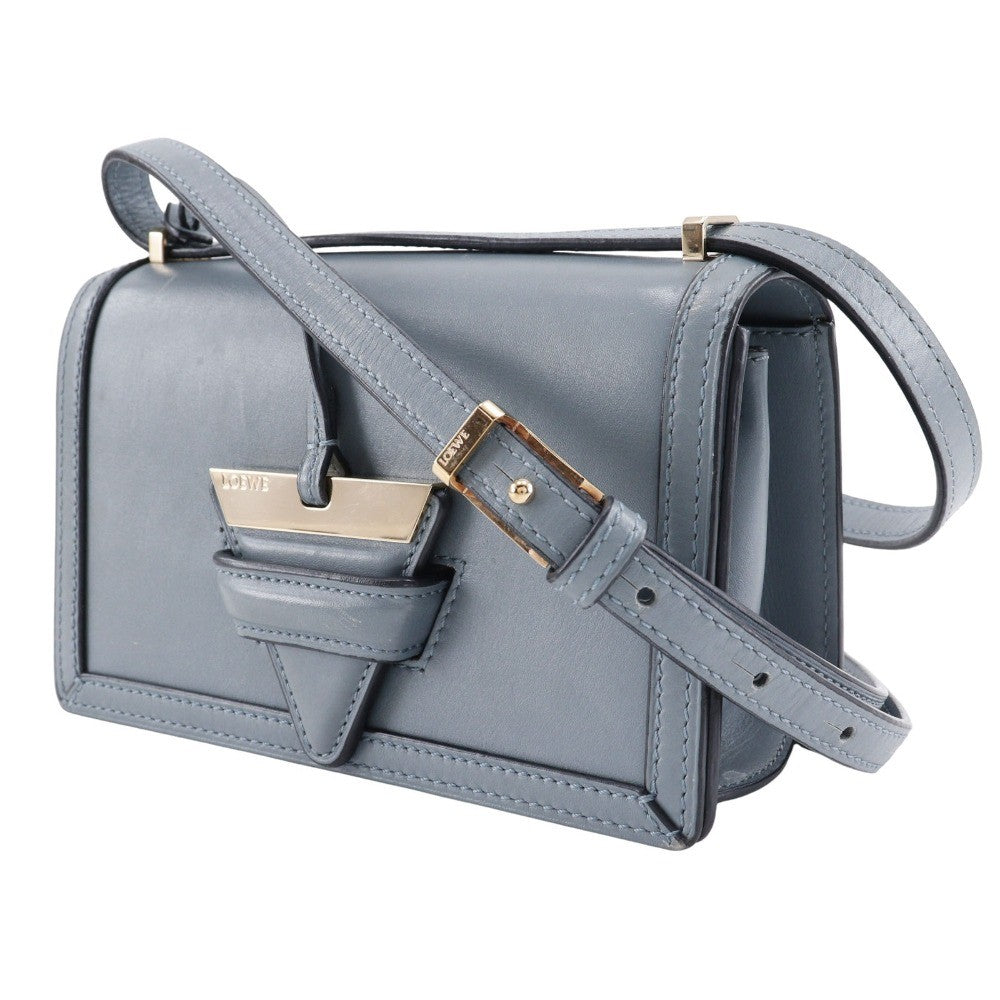 Loewe Barcelona Leather Blue Leather Shoulder Bag Bag (Pre-Owned)