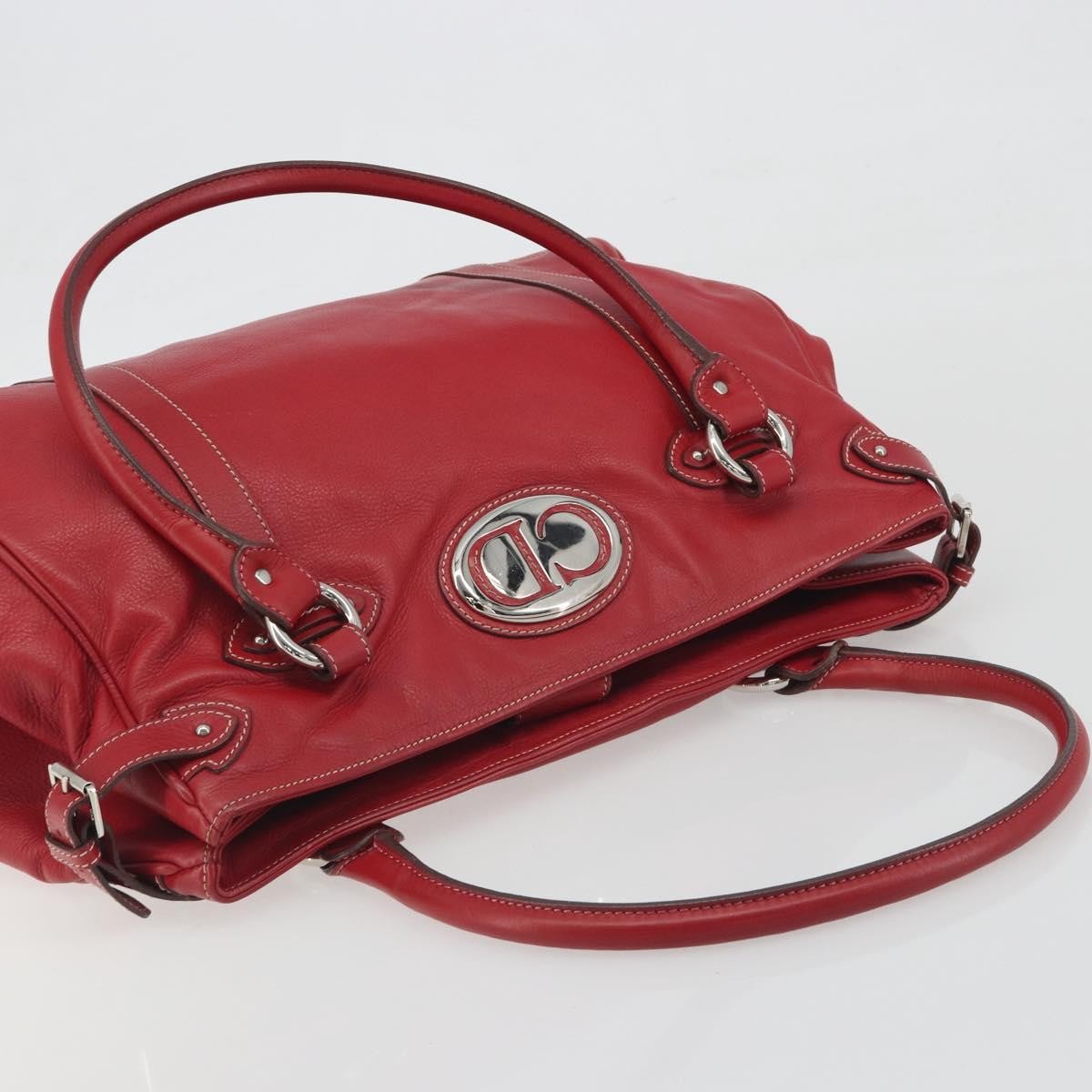 Christian Dior Cd Shoulder Bag Leather Red Leather Shoulder Bag Bag (Pre-Owned)