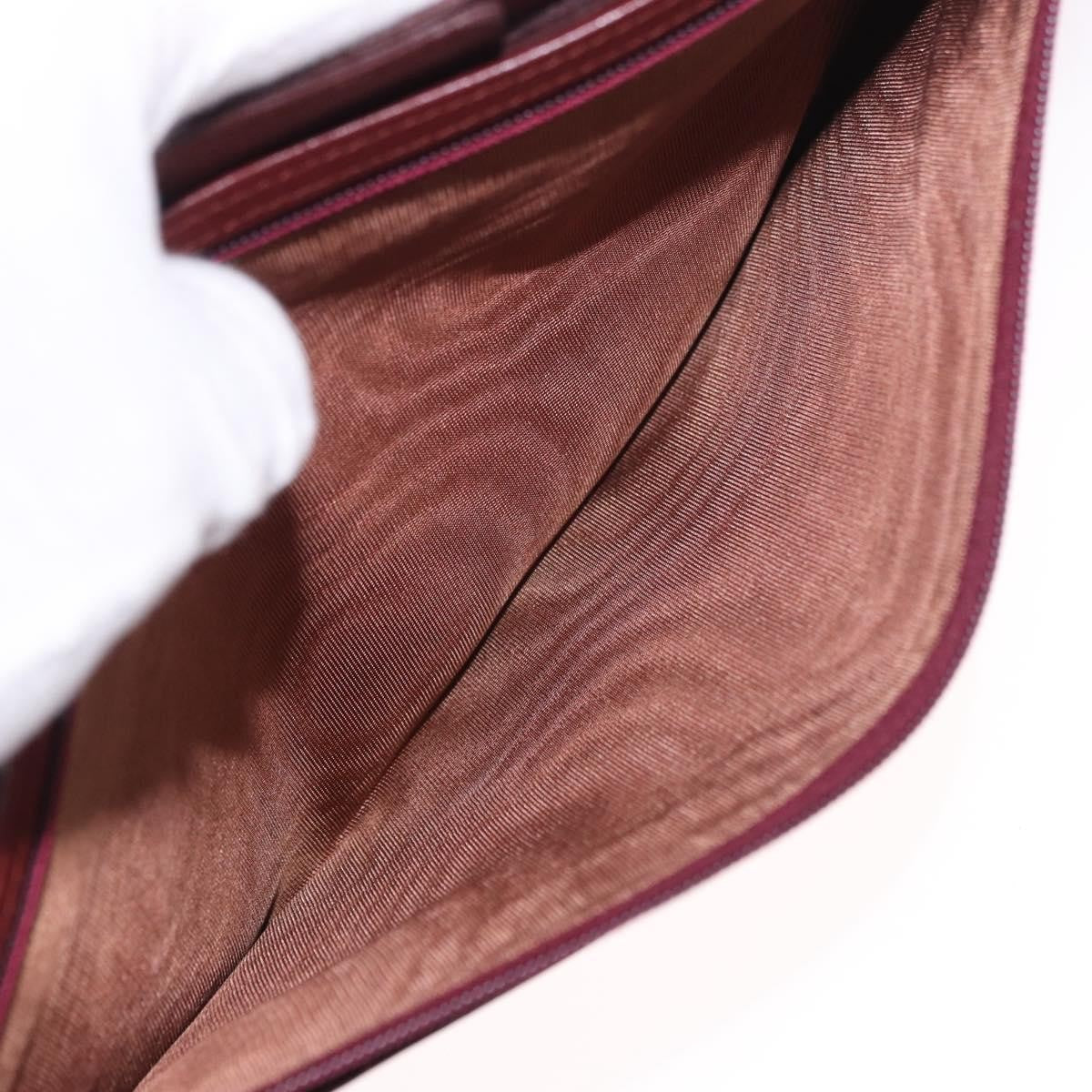 Cartier Must De Cartier Leather Burgundy Leather Clutche & Pouche Bag (Pre-Owned)
