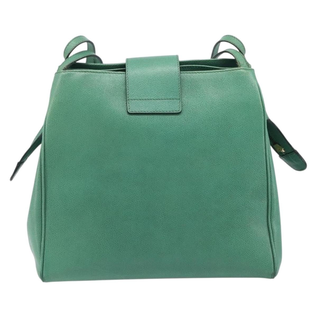 Celine Shoulder Leather Green Leather Shoulder Bag Bag (Pre-Owned)
