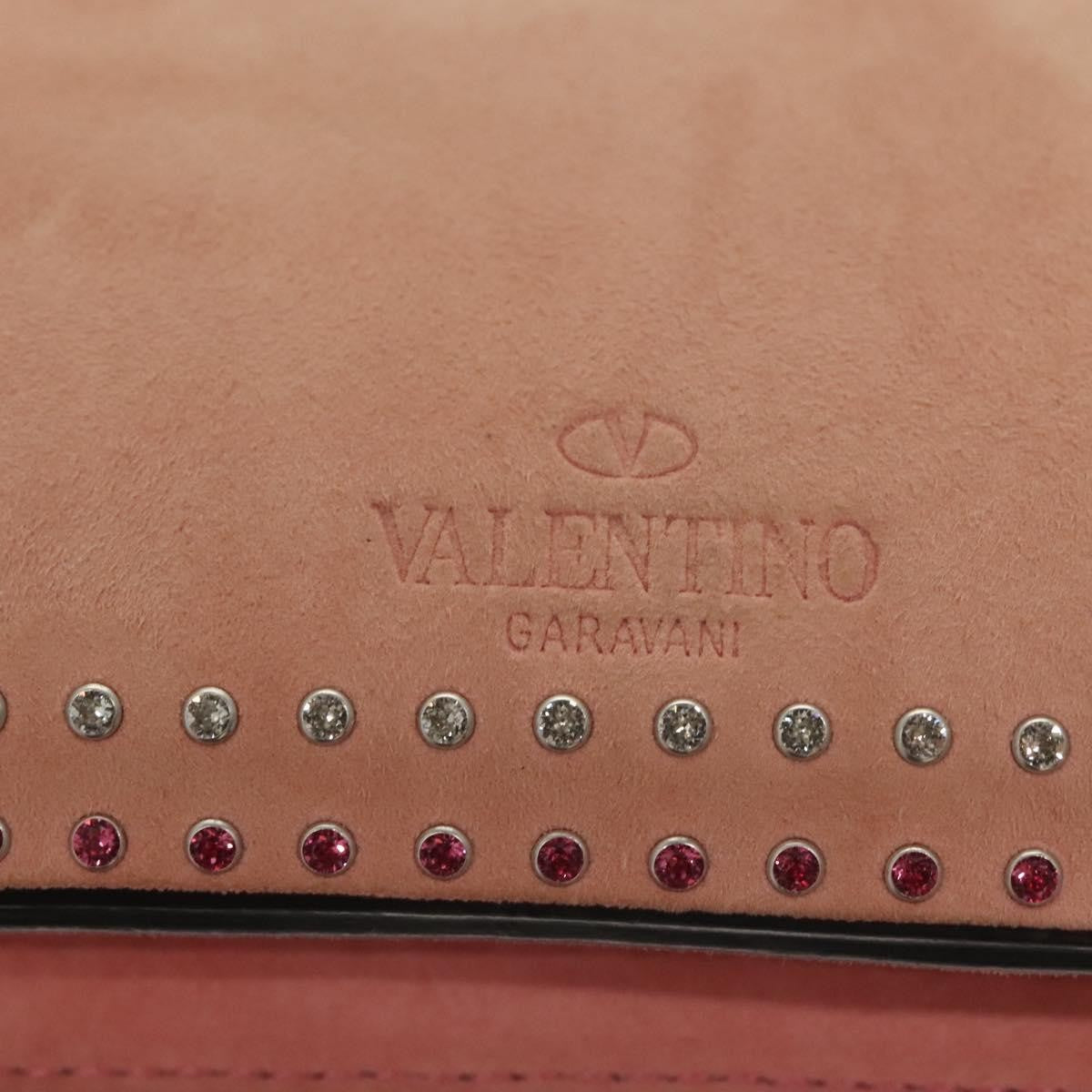 Valentino Garavani Turnlock Chain Suede Pink Suede Shoulder Bag Bag (Pre-Owned)