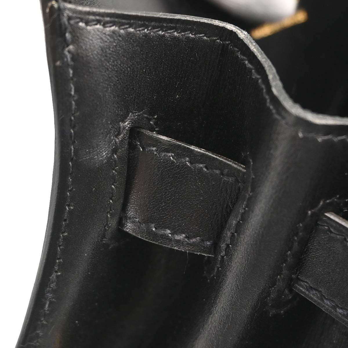 Hermes Kelly Sport Box Calf Black Leather Shoulder Bag Bag (Pre-Owned)