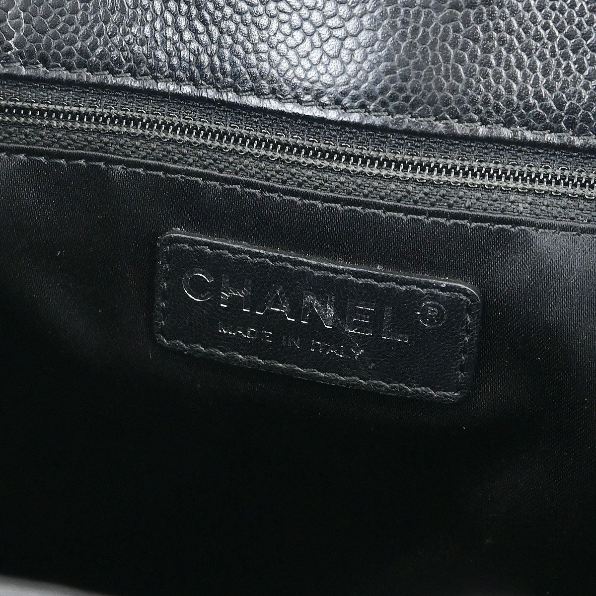 Chanel Petite Shopping Tote Quilted Caviar Black Leather Tote Bag Bag (Pre-Owned)